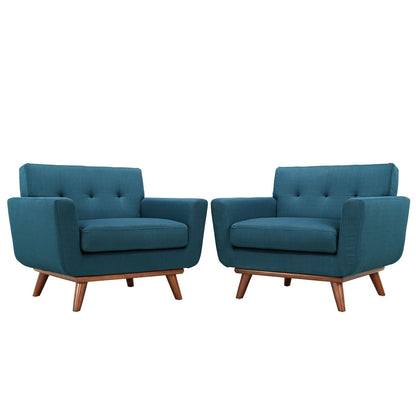 Sofa & chair Sets | Engage Armchair | Gently Curved Design | Dual Cushions | Relaxation Haven | Set of 2 | Cherry Wood Legs | casafoyer.myshopify.com