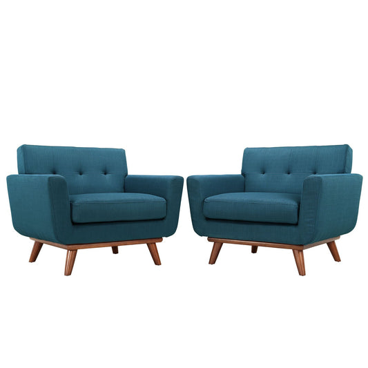 Sofa & chair Sets | Engage Armchair | Gently Curved Design | Dual Cushions | Relaxation Haven | Set of 2 | Cherry Wood Legs | casafoyer.myshopify.com