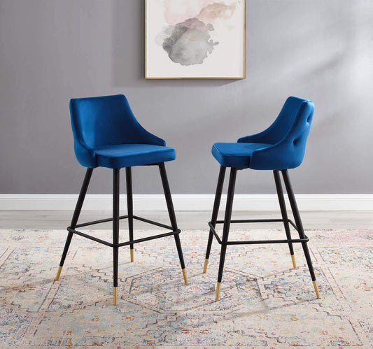 barstools | CasaFoyer Adorn Performance Velvet Bar Stool | Set of 2 | Elegant Design | Plush Comfort | Stain-Resistant Upholstery | Vintage Modern Style | 300 lbs. Capacity | casafoyer.myshopify.com