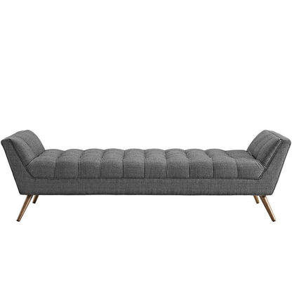 ottomans | Response Collection | Tufted Bench | Ultimate Comfort & Stylish Design | Gray Upholstered Fabric | Tapered Wood Legs | Non-Marking Foot Caps | Distinguished & Desirable | casafoyer.myshopify.com