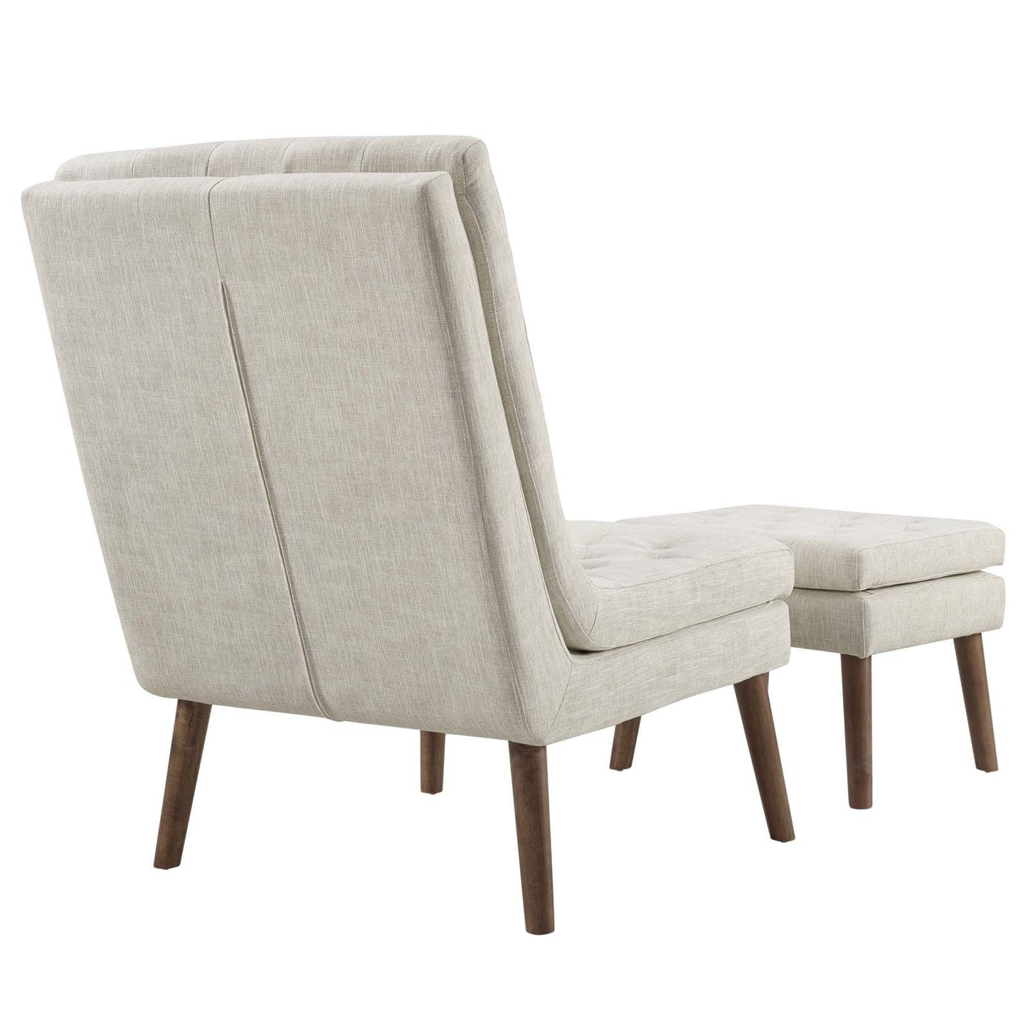 home office desk chairs | CasaFoyer Modify Upholstered Lounge Chair & Ottoman Set | Beige | Generously Padded | High-Density Foam | Tufted Buttons | Polyester Upholstery | Angled Wood Dowel Legs | Foot Pads | Supports up to 331 lbs | Luxury & Style | casafoyer.myshopify.com