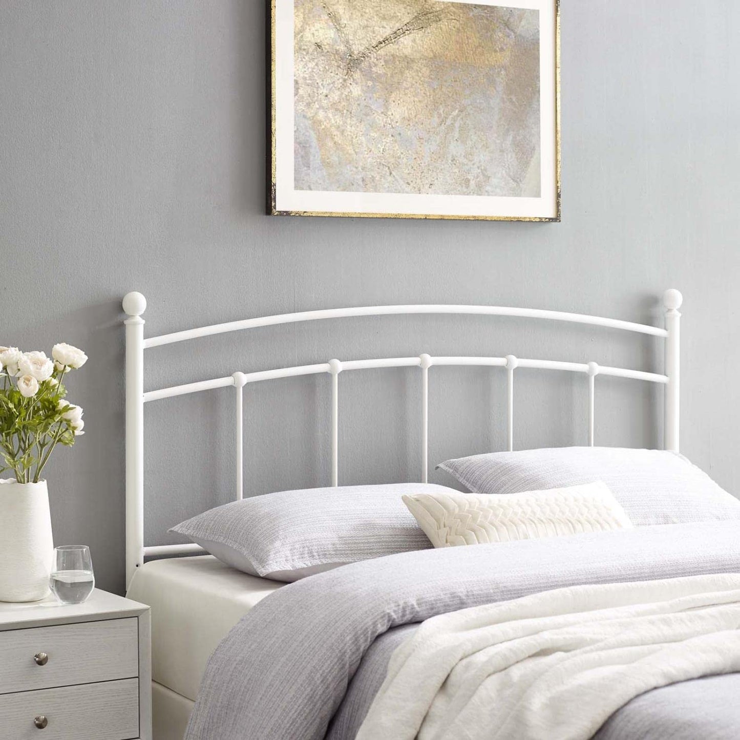 headboards | CasaFoyer Abigail Metal Queen Headboard | Vintage Modern Rustic Style | Adjustable Height | Durable Iron | Easy Assembly | Enhance Bedroom Aesthetic | casafoyer.myshopify.com