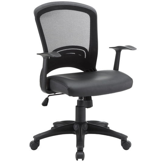 home office desk chairs | CasaFoyer Pulse Mesh Office Chair | Enhance Productivity | Ergonomic Design | Breathable Mesh Back | Vinyl Seat | Passive Lumbar Support | Sturdy Armrests | Dual-Caster Wheels | Black | casafoyer.myshopify.com