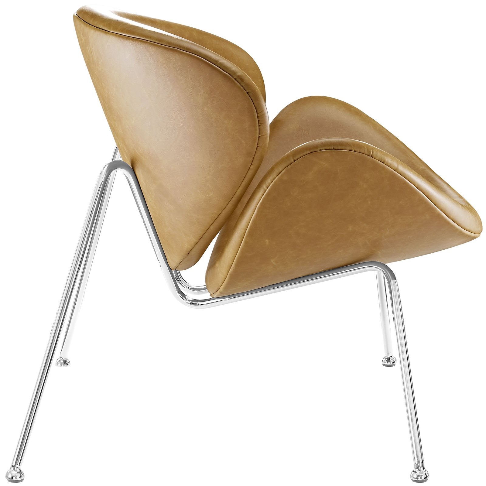 home office desk chairs | CasaFoyer Nutshell Lounge Chair | Spacious & Cozy Seating | Curved Cushions | Chrome Legs | Mid-Century Style | Unique & Fashionable | casafoyer.myshopify.com