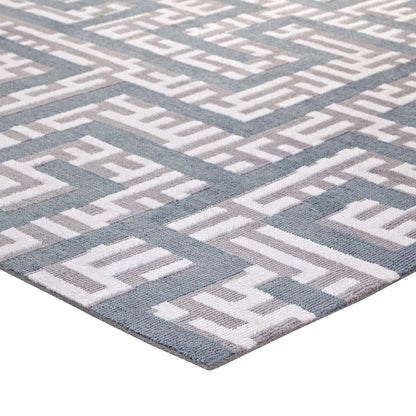 Carpet & Rugs | CasaFoyer Nahia Geometric Maze Area Rug | Modern Design | Soft Polyester Microfiber | Durable Jute Bottom | Stain-Resistant | Non-Shedding | 5x8 Size | casafoyer.myshopify.com