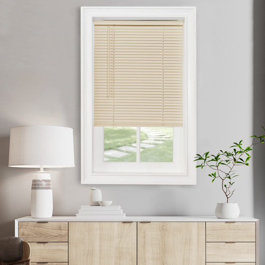 window treatment horizontal blinds | CasaFoyer Cordless GII Morningstar Blind | Durable PVC | Light Filtering & Privacy | Child & Pet Safe | Easy to Operate | Hidden Mounting Brackets | 32x64 Alabaster | casafoyer.myshopify.com