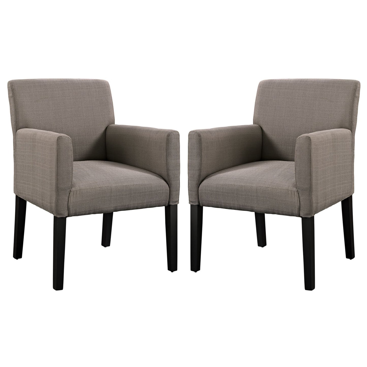 Dining Table | Chloe Wood Legged Armchair Set of 2 | Versatile Design | Comfortable Fabric | Dark Wooden Legs | Perfect for Dining, Office, or Living Room Decor | Timeless Neutral Style | casafoyer.myshopify.com