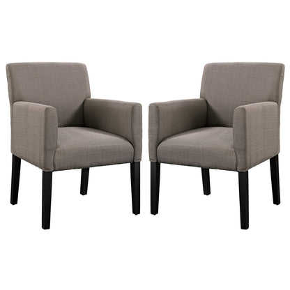 Dining Table | Chloe Wood Legged Armchair Set of 2 | Versatile Design | Comfortable Fabric | Dark Wooden Legs | Perfect for Dining, Office, or Living Room Decor | Timeless Neutral Style | casafoyer.myshopify.com