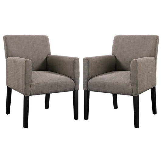 Dining Table | Chloe Wood Legged Armchair Set of 2 | Versatile Design | Comfortable Fabric | Dark Wooden Legs | Perfect for Dining, Office, or Living Room Decor | Timeless Neutral Style | casafoyer.myshopify.com