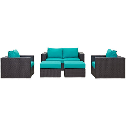 sofas | CasaFoyer Convene Outdoor Sectional Set | Durable Rattan & Aluminum Frame | Weather-Resistant Cushions | Loveseat, Armchairs, Ottomans | casafoyer.myshopify.com