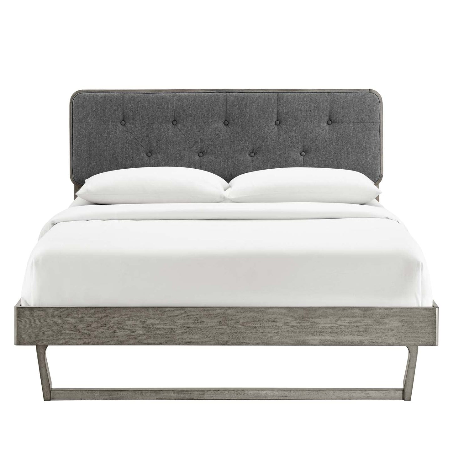Bed | CasaFoyer Bridgette Tufted Wood King Platform Bed | Modern Retro Style | Button Tufted Headboard | Sturdy Wood Frame | No Box Spring Needed | Easy Assembly | casafoyer.myshopify.com