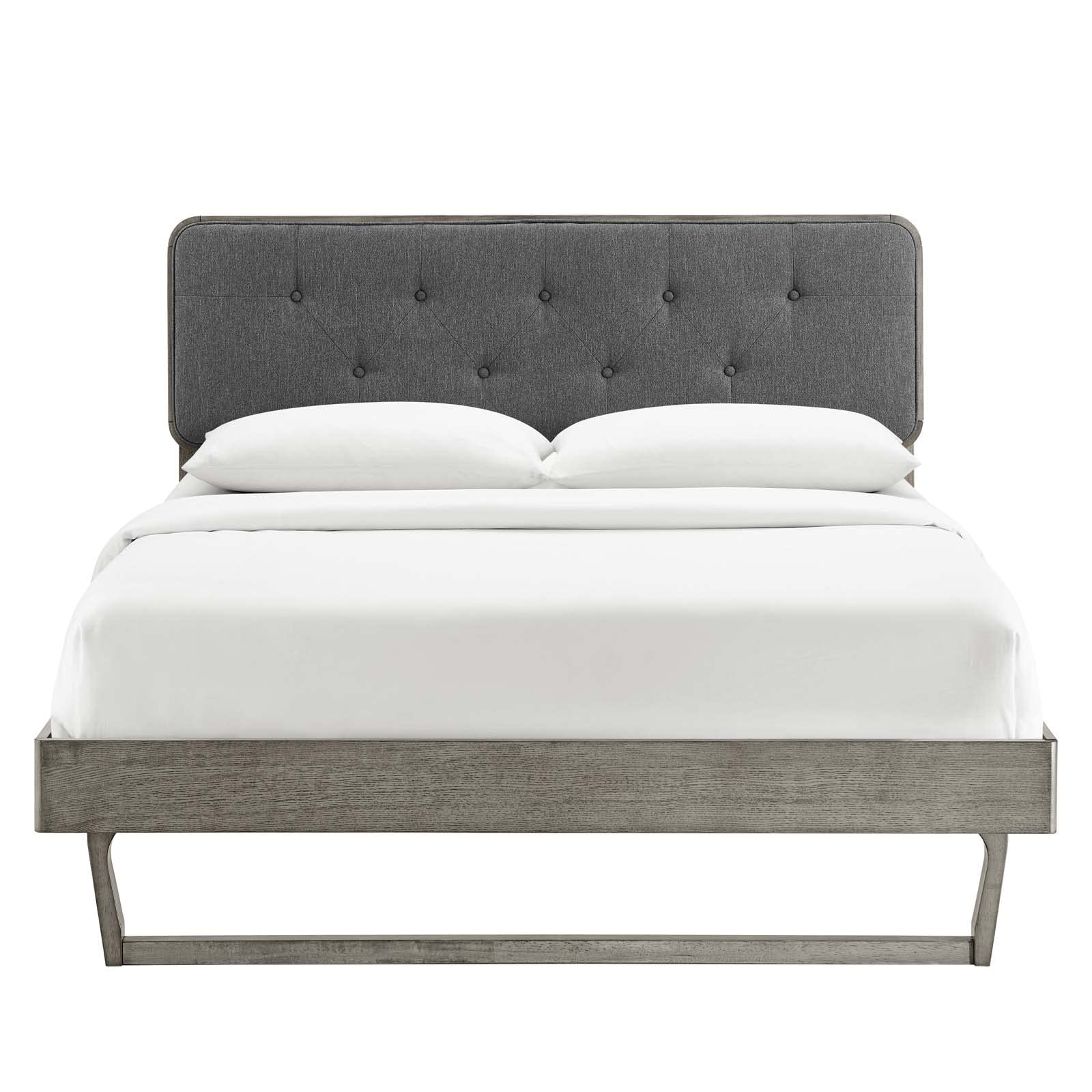Bed | CasaFoyer Bridgette Tufted Wood King Platform Bed | Modern Retro Style | Button Tufted Headboard | Sturdy Wood Frame | No Box Spring Needed | Easy Assembly | casafoyer.myshopify.com