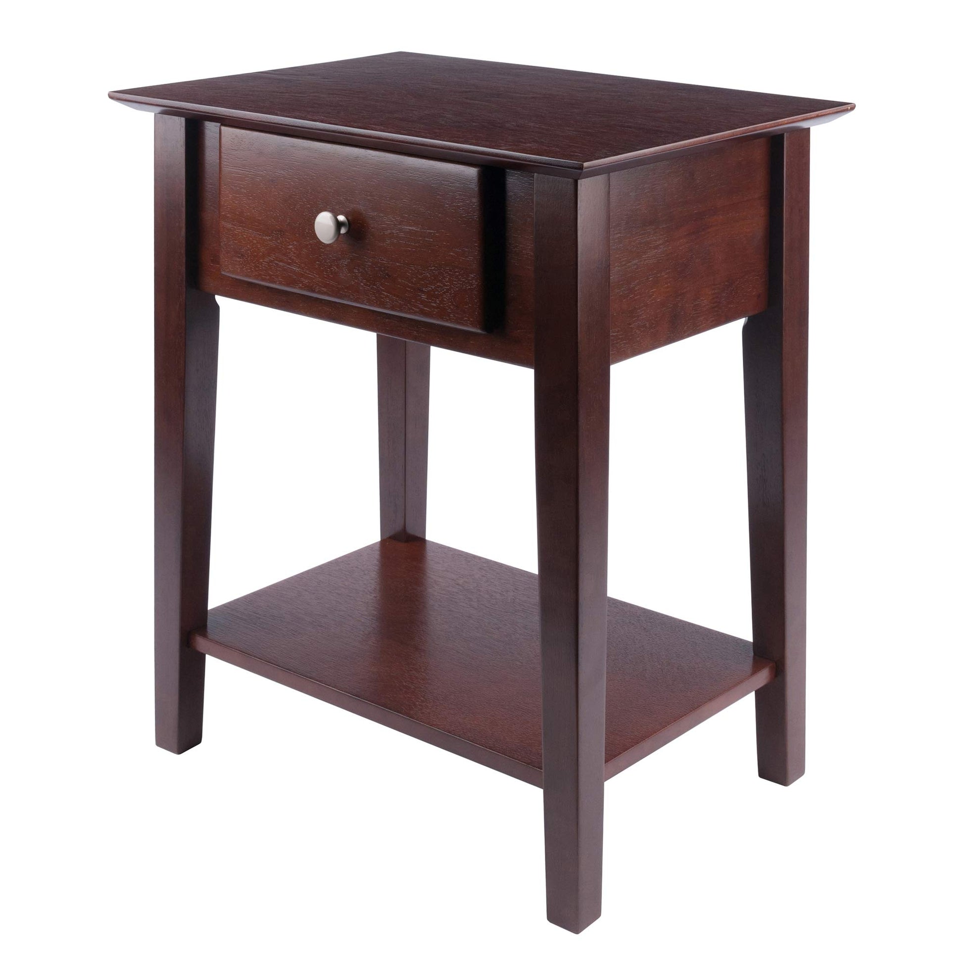 TABLE | Ergode Antique Walnut Shaker Style End Table/Night Stand | Drawer & Storage Shelf | 22L x 16D x 25H | Assembly Required | casafoyer.myshopify.com