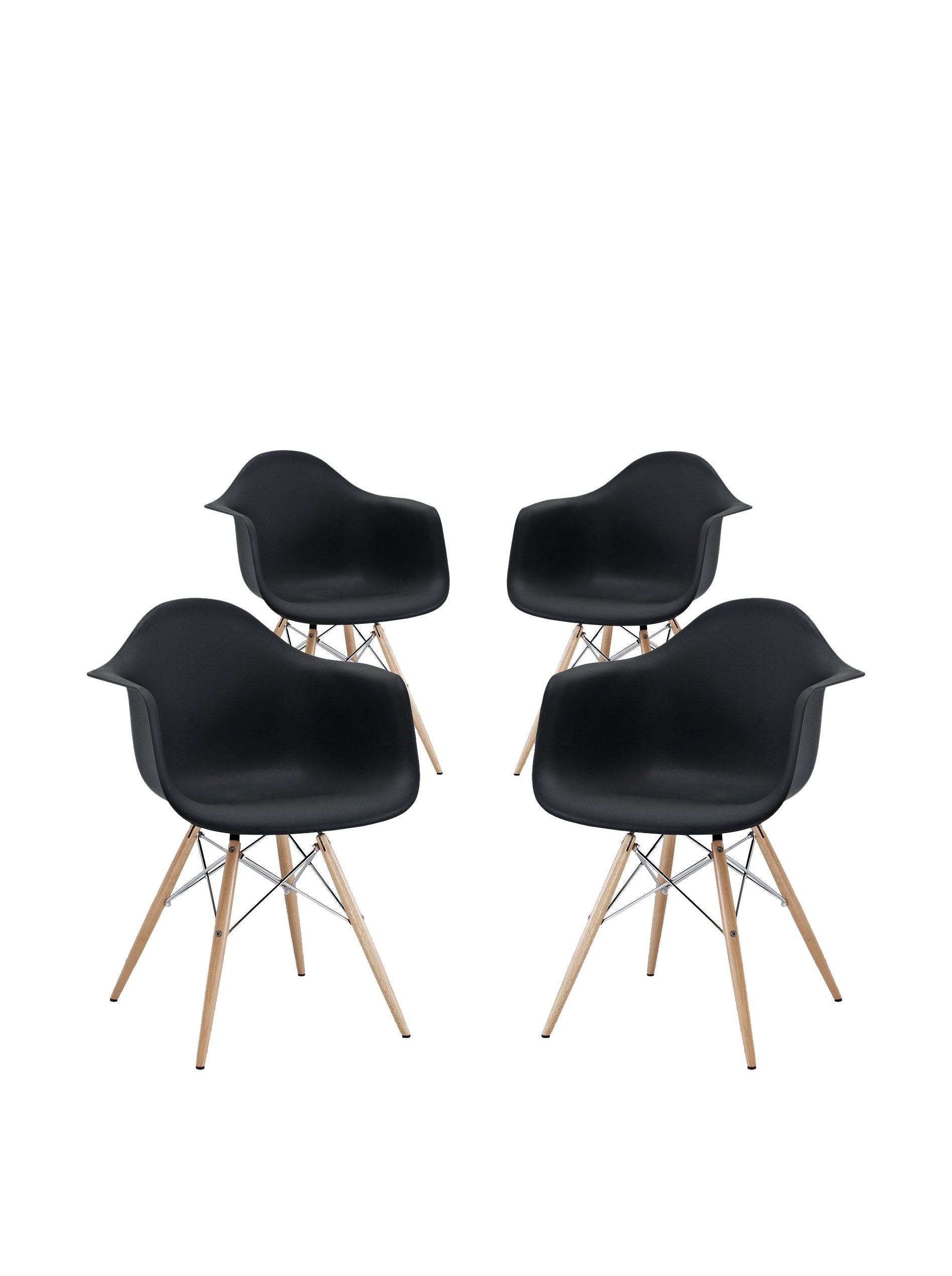 home office desk chairs | CasaFoyer Wood Pyramid Armchair Set of 4 | Molded Plastic Seat | Sturdy Solid Wood Base | Unique Pyramid Shape | Enhance Aesthetic Appeal | casafoyer.myshopify.com
