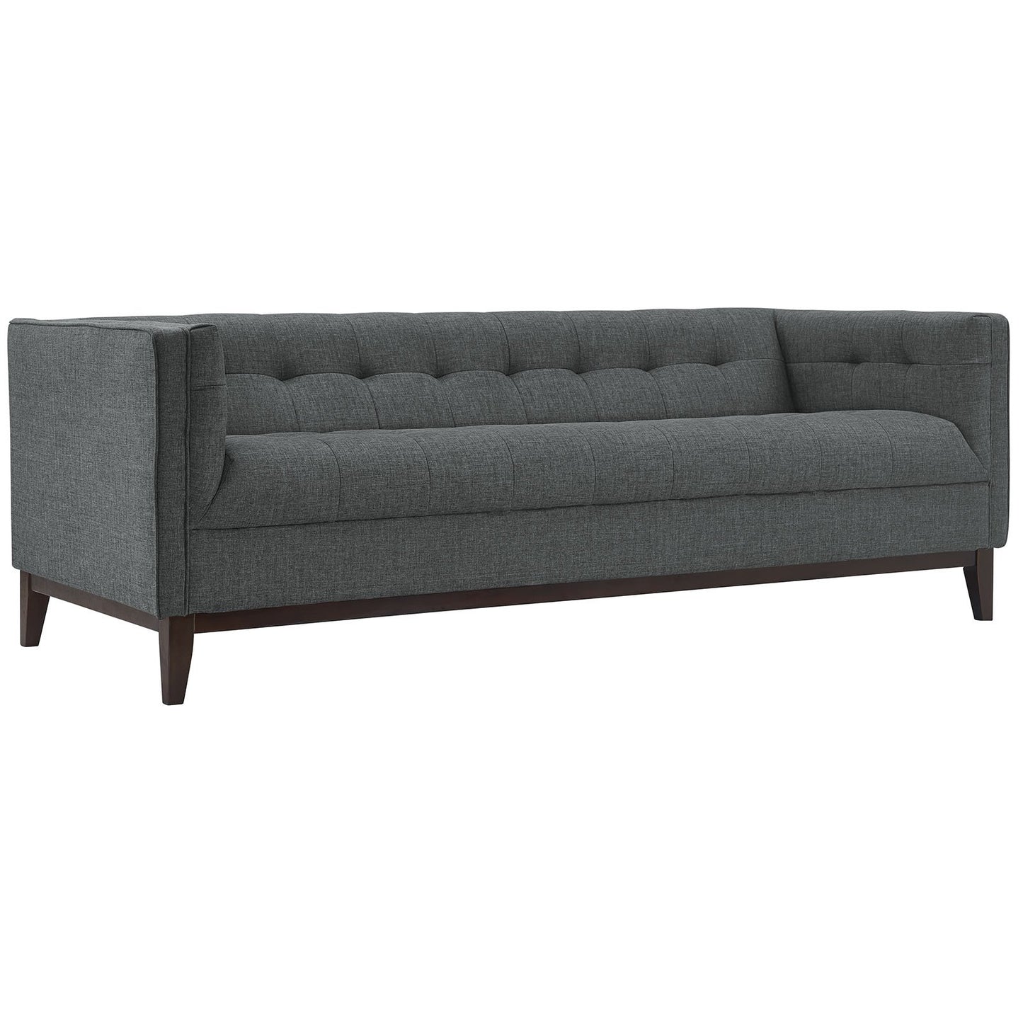 sofas | CasaFoyer Serve Sofa | Tufted Button Design | Opulent Polyester Upholstery | Walnut Legs | Plush Foam Cushioning | Elegant & Comfortable | Ideal for Living Rooms, Lounges, and Reception Areas | casafoyer.myshopify.com