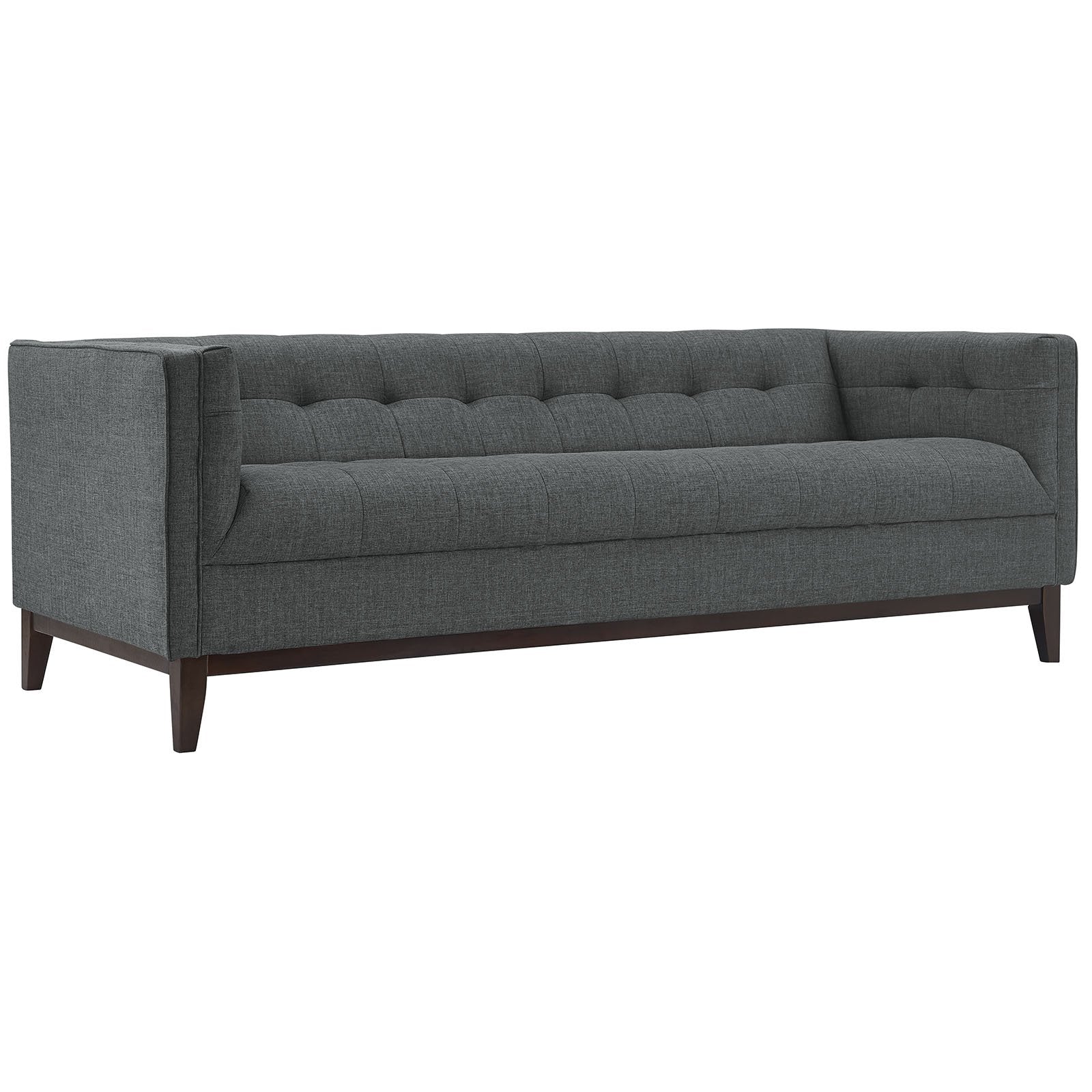 sofas | CasaFoyer Serve Sofa | Tufted Button Design | Opulent Polyester Upholstery | Walnut Legs | Plush Foam Cushioning | Elegant & Comfortable | Ideal for Living Rooms, Lounges, and Reception Areas | casafoyer.myshopify.com
