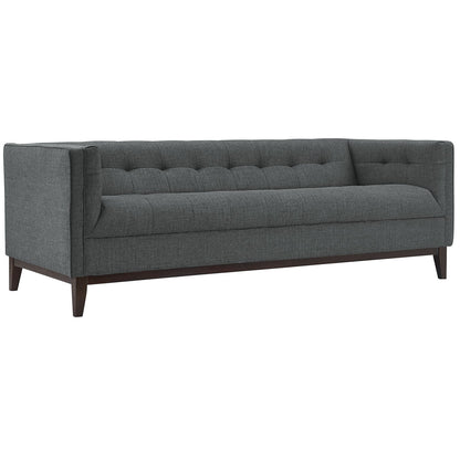 sofas | CasaFoyer Serve Sofa | Tufted Button Design | Opulent Polyester Upholstery | Walnut Legs | Plush Foam Cushioning | Elegant & Comfortable | Ideal for Living Rooms, Lounges, and Reception Areas | casafoyer.myshopify.com