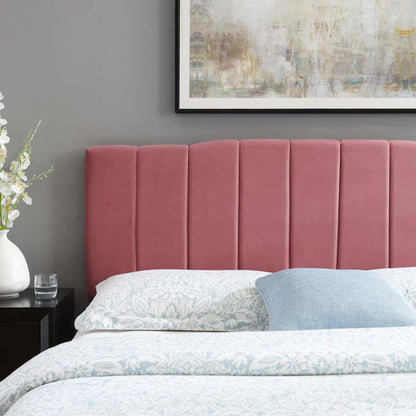 Bed | CasaFoyer Camilla Channel Tufted Performance Velvet King/California King Headboard | Retro Charm, Stain-Resistant, Adjustable Mounting Positions | casafoyer.myshopify.com
