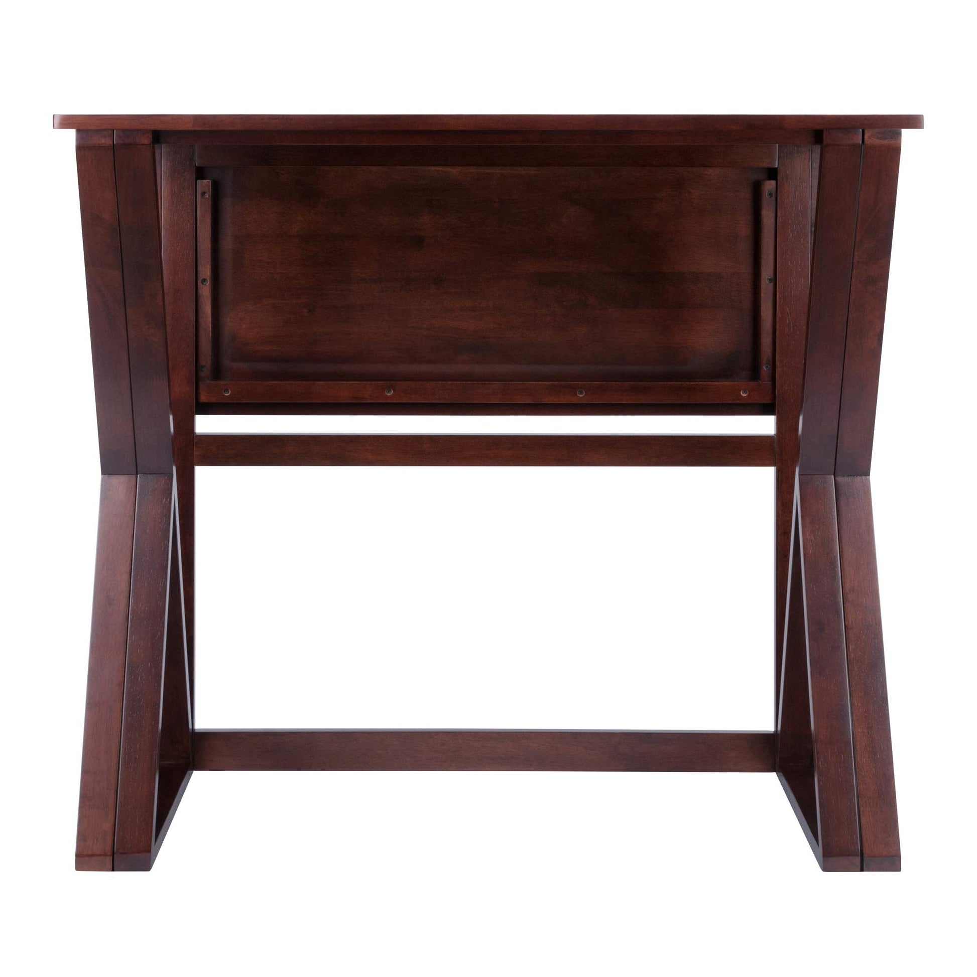 TABLE | CasaFoyer Harrington Drop Leaf High Table | Solid Wood | Walnut Finish | 39.37W x 31.5D x 36.22H | Convenient Drop Leaf Extension | casafoyer.myshopify.com