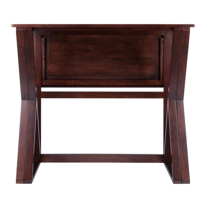 TABLE | CasaFoyer Harrington Drop Leaf High Table | Solid Wood | Walnut Finish | 39.37W x 31.5D x 36.22H | Convenient Drop Leaf Extension | casafoyer.myshopify.com
