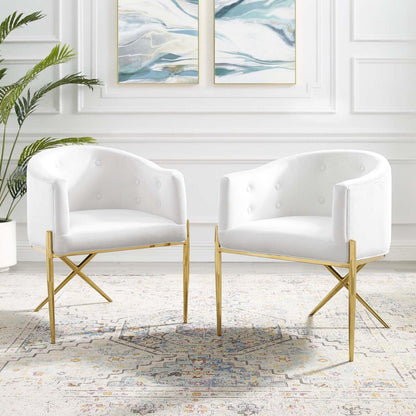 home office desk chairs | CasaFoyer Savour Tufted Performance Velvet Accent Dining Armchair | Stain-Resistant | Comfortable | Durable | Set of 2 | Luxury & Sophistication for Dining Room or Living Space | casafoyer.myshopify.com