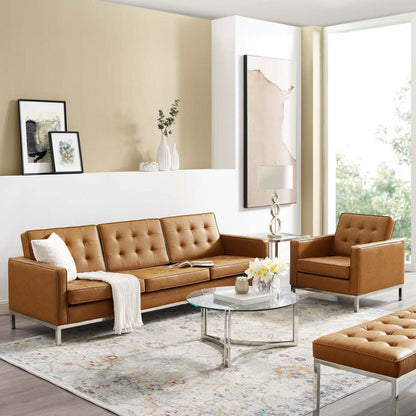kitchen and dining room sets | CasaFoyer Loft Tufted Faux Leather Accent Sofa & Armchair Set | Stylish & Luxurious | Contemporary Design | 900 lbs Sofa Weight Capacity | 300 lbs Armchair Weight Capacity | casafoyer.myshopify.com