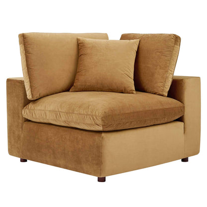 sofas | CasaFoyer Commix Sectional Sofa | Luxurious & Inviting | Stain-Resistant Velvet | Solid Wood Construction | Foam Padded Cushions | Includes 3 Corner Chairs & 2 Armless Chairs | casafoyer.myshopify.com