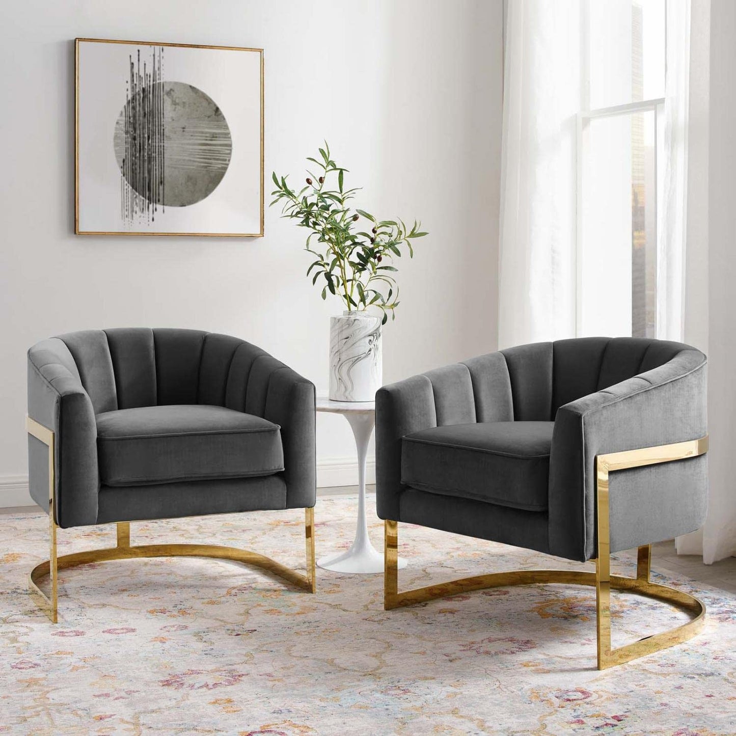 home office desk chairs | CasaFoyer Proverbial Accent Armchair Set of 2 | Stain-Resistant Velvet | Button Tufted | Nailhead Trim | Modern Design | Comfortable Seating | casafoyer.myshopify.com