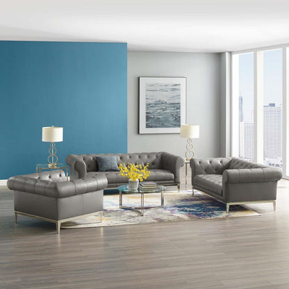kitchen and dining room sets | CasaFoyer Idyll Leather Chesterfield 3 Piece Set | Spacious & Luxurious Seating | Supple Leather Upholstery | Rolled Arms | Tufted Button Accents | Sofa: 900 lbs, Loveseat: 600 lbs, Armchair: 300 lbs | casafoyer.myshopify.com