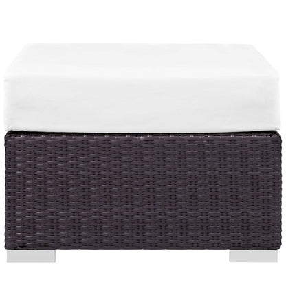 Ottoman | Convene Outdoor Sectional Ottoman | Durable Rattan & Aluminum Frame | All-Weather Cushions | Versatile Addition to Outdoor Collection | casafoyer.myshopify.com