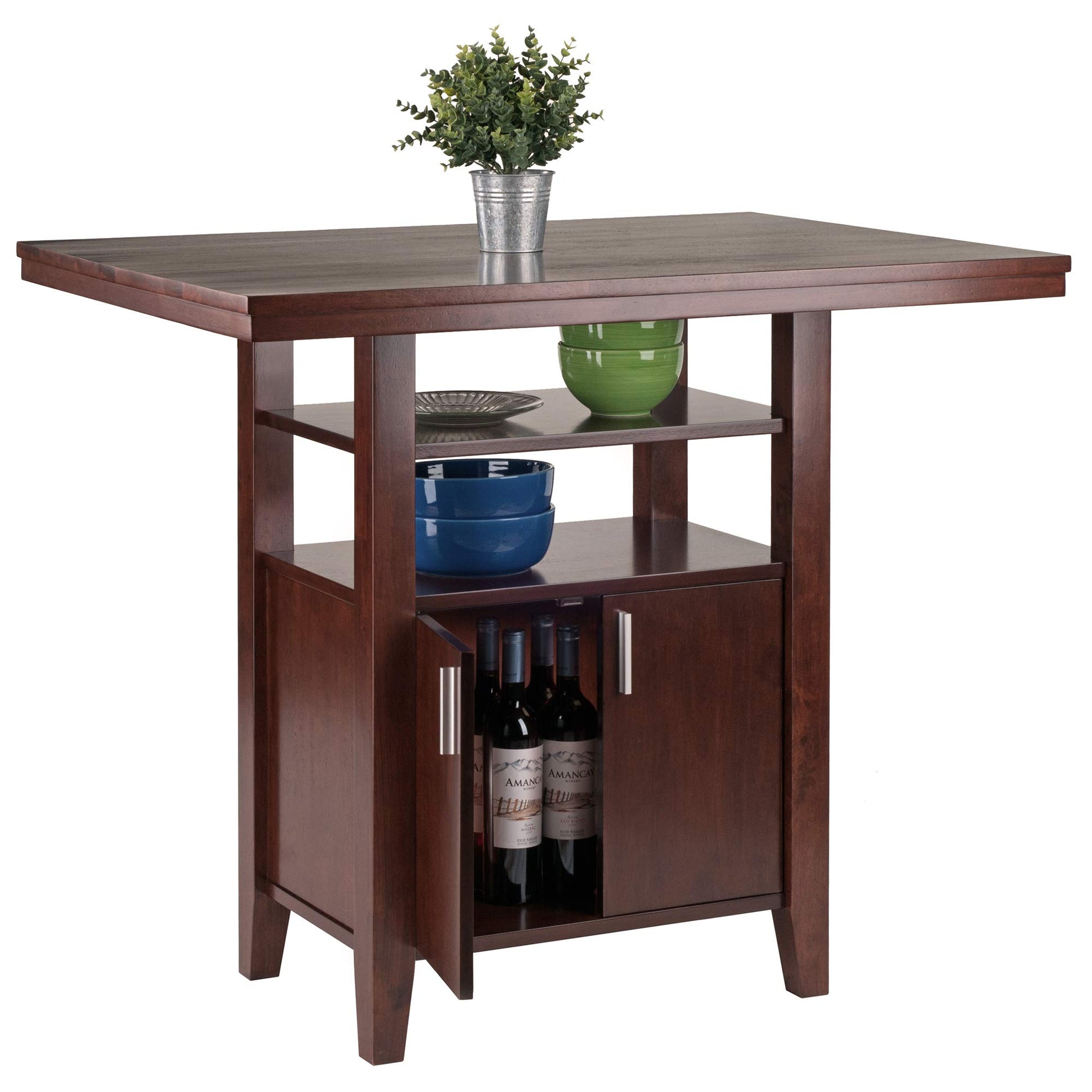 childrens table and chair sets | CasaFoyer  Wood Albany High 3Pc Set | Retro-Inspired Design | Storage Cabinet & 2 Square Seat Stools | Ideal for Kitchen or Dining Room | Solid Wood Construction | Space-Saving & Versatile | Assembly Required | casafoyer.myshopify.com