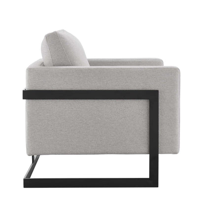 kitchen and dining room sets | CasaFoyer Posse Fabric Upholstered Accent Chair | Opulent Luxury & Glamorous Deco Style | Soft Polyester Fabric | Foam Padding | Sleek Matte Black Stainless Steel Base | No Assembly | 300 lbs Weight Capacity | casafoyer.myshopify.com