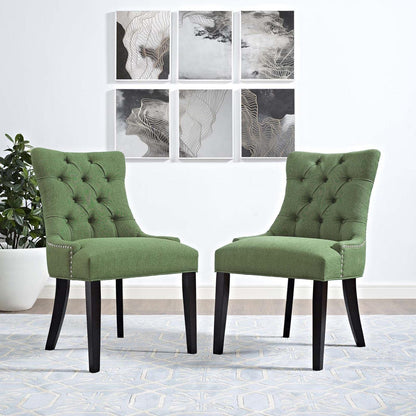 home office desk chairs | CasaFoyer Regent Dining Side Chair Set of 2 | Exquisite Nostalgic Design | Tufted Buttons | Nailhead Trim | Foam Cushioned Seat | Polyester Fabric | Non-Marking Foot Caps | Tapered Wood Legs | Green | casafoyer.myshopify.com