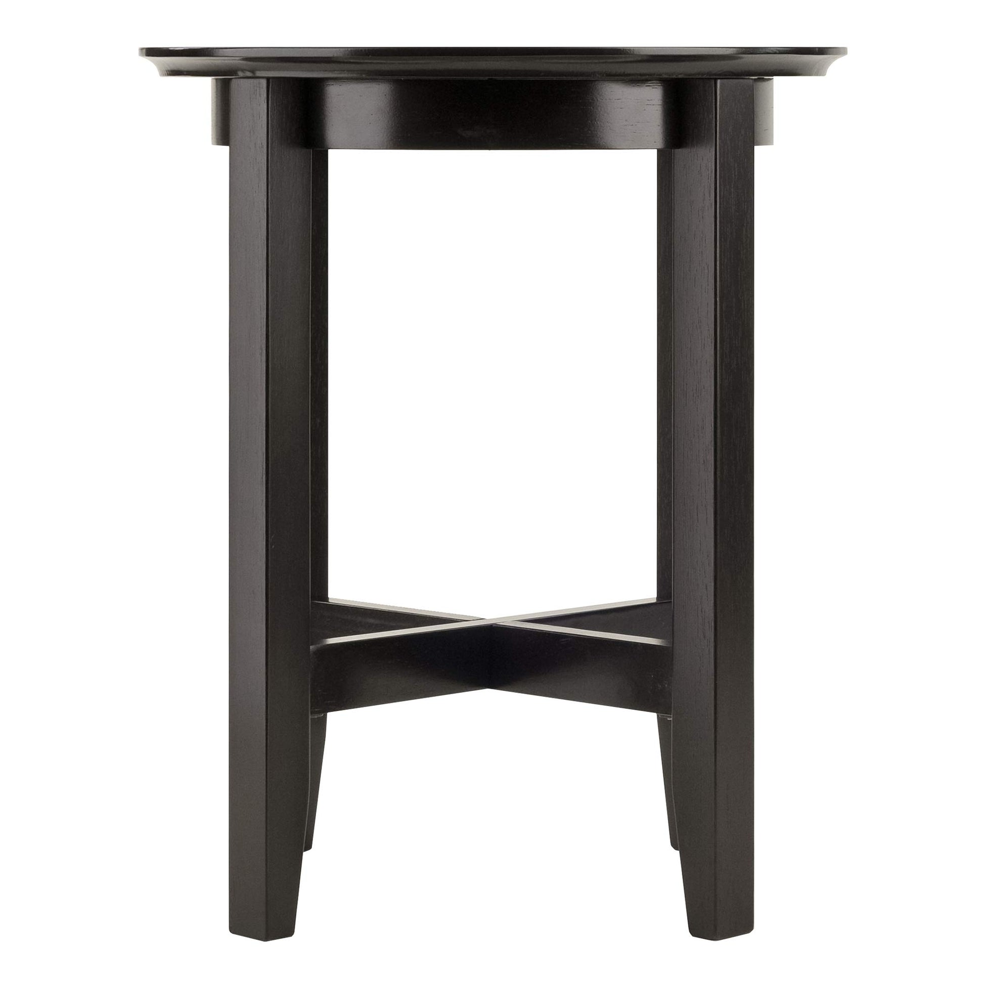 TABLE | Ergode  Wood Toby Round Accent Table | 18 Diameter | Espresso Finish | Solid Wood | Sleek Design | Shaker Style Legs | X Cross Stretcher | Versatile & Elegant | casafoyer.myshopify.com