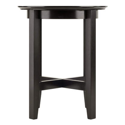 TABLE | Ergode  Wood Toby Round Accent Table | 18 Diameter | Espresso Finish | Solid Wood | Sleek Design | Shaker Style Legs | X Cross Stretcher | Versatile & Elegant | casafoyer.myshopify.com
