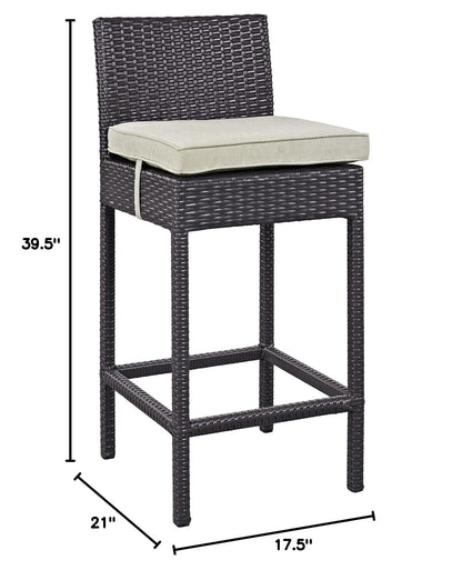 Chair | Convene Outdoor Bar Stool | Durable Rattan Weave | Weather-Resistant Cushions | Elevate Your Outdoor Space | Set Includes: One - Stir Patio Chair Bar Stool | casafoyer.myshopify.com