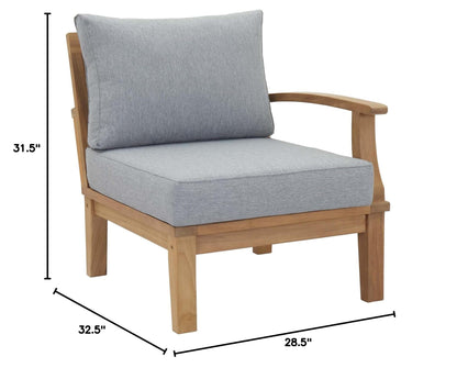 sofas | CasaFoyer Marina Teak Wood Outdoor Patio Right-Facing Sofa Chair | Luxury | Durable | All-Weather Cushions | Modern Design | Easy Assembly | casafoyer.myshopify.com