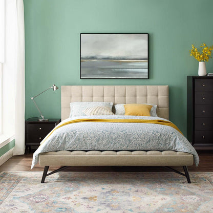 adjustable bed bases | CasaFoyer Julia Queen Platform Bed | Sturdy Plywood Frame | Biscuit Tufted Upholstery | Low-Profile Design | Wood Slat Support System | 800 lbs Capacity | casafoyer.myshopify.com