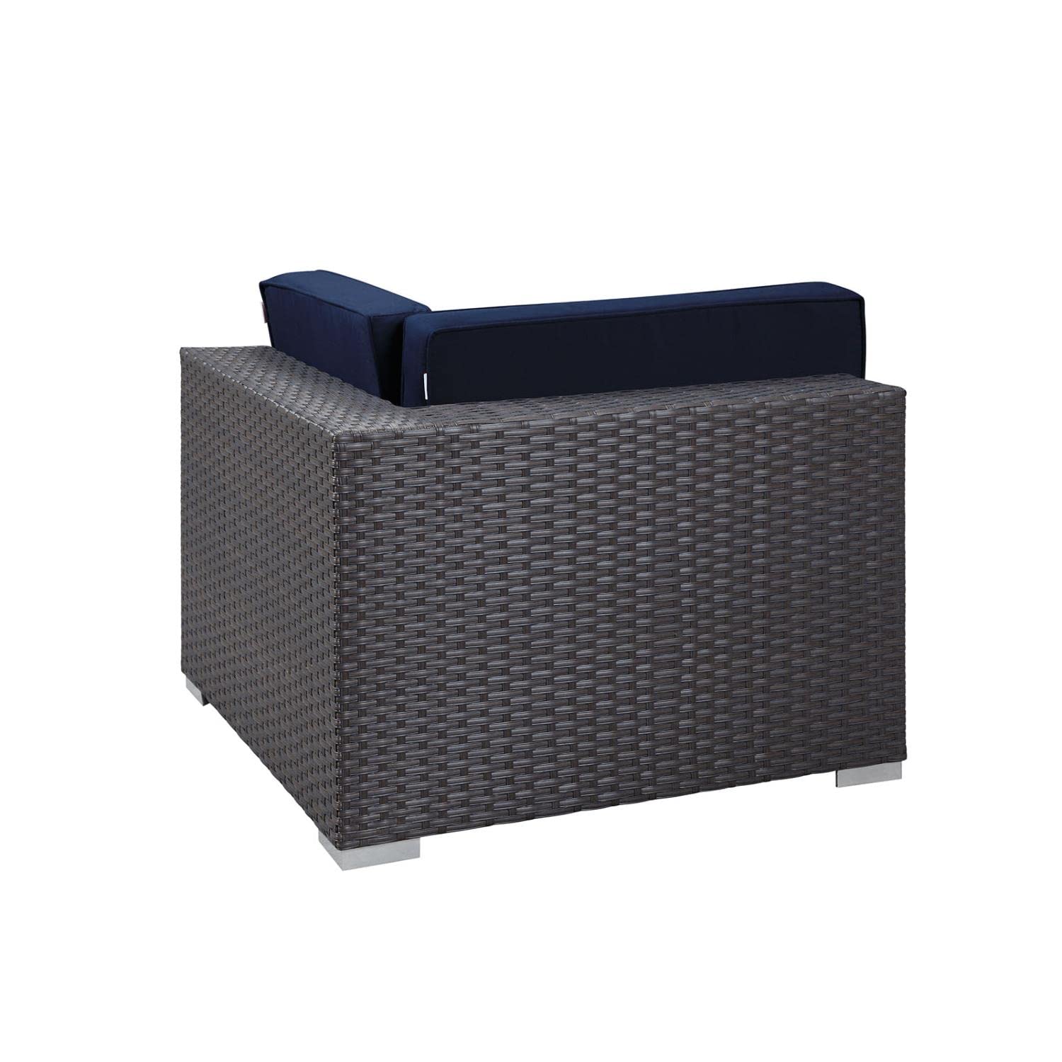 Patio Furniture Sets | Sojourn Outdoor Patio Corner Sofa Chair | Sunbrella Fabric | Synthetic Rattan | UV Protection | Aluminum Frame | casafoyer.myshopify.com