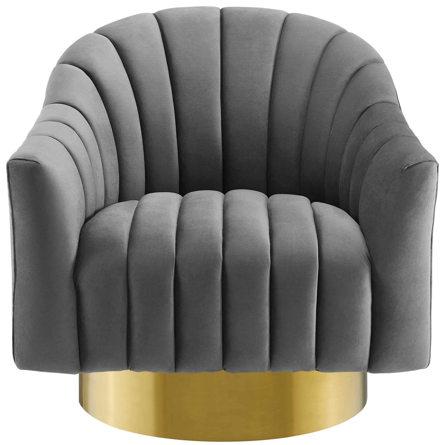 home office desk chairs | CasaFoyer Buoyant Accent Lounge Swivel Chair | Exquisite Design | Stain-Resistant Velvet | Gold Base | Gray | casafoyer.myshopify.com