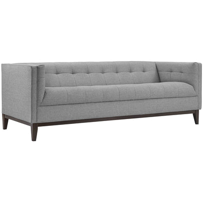 sofas | Serve Sofa | Elegant Tufted Button Upholstery | High-Quality Polyester | Dense Foam Cushioning | Walnut Stained Wood Legs | Ideal for Living Rooms & Reception Areas | Includes 1 Serve Sofa | casafoyer.myshopify.com