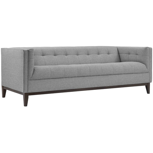 sofas | Serve Sofa | Elegant Tufted Button Upholstery | High-Quality Polyester | Dense Foam Cushioning | Walnut Stained Wood Legs | Ideal for Living Rooms & Reception Areas | Includes 1 Serve Sofa | casafoyer.myshopify.com