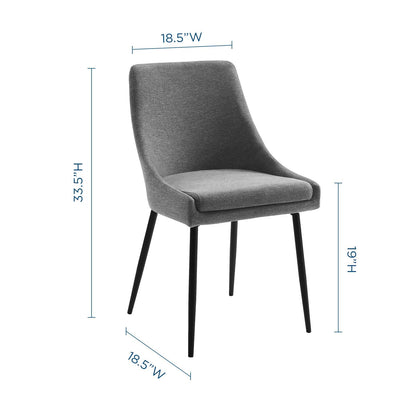 home office desk chairs | CasaFoyer Viscount Fabric Upholstered Dining Chair | Elegant Design | Soft Polyester Upholstery | Stable Matte Black Legs | Set of 2 | casafoyer.myshopify.com
