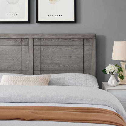 headboards | CasaFoyer Archie Wood Queen Headboard | Modern Retro Design | Window Pane Pattern | Compatible with Billie and Margo Bed Frames | Durable Rubberwood and MDF Veneer | Customizable | Gray | casafoyer.myshopify.com