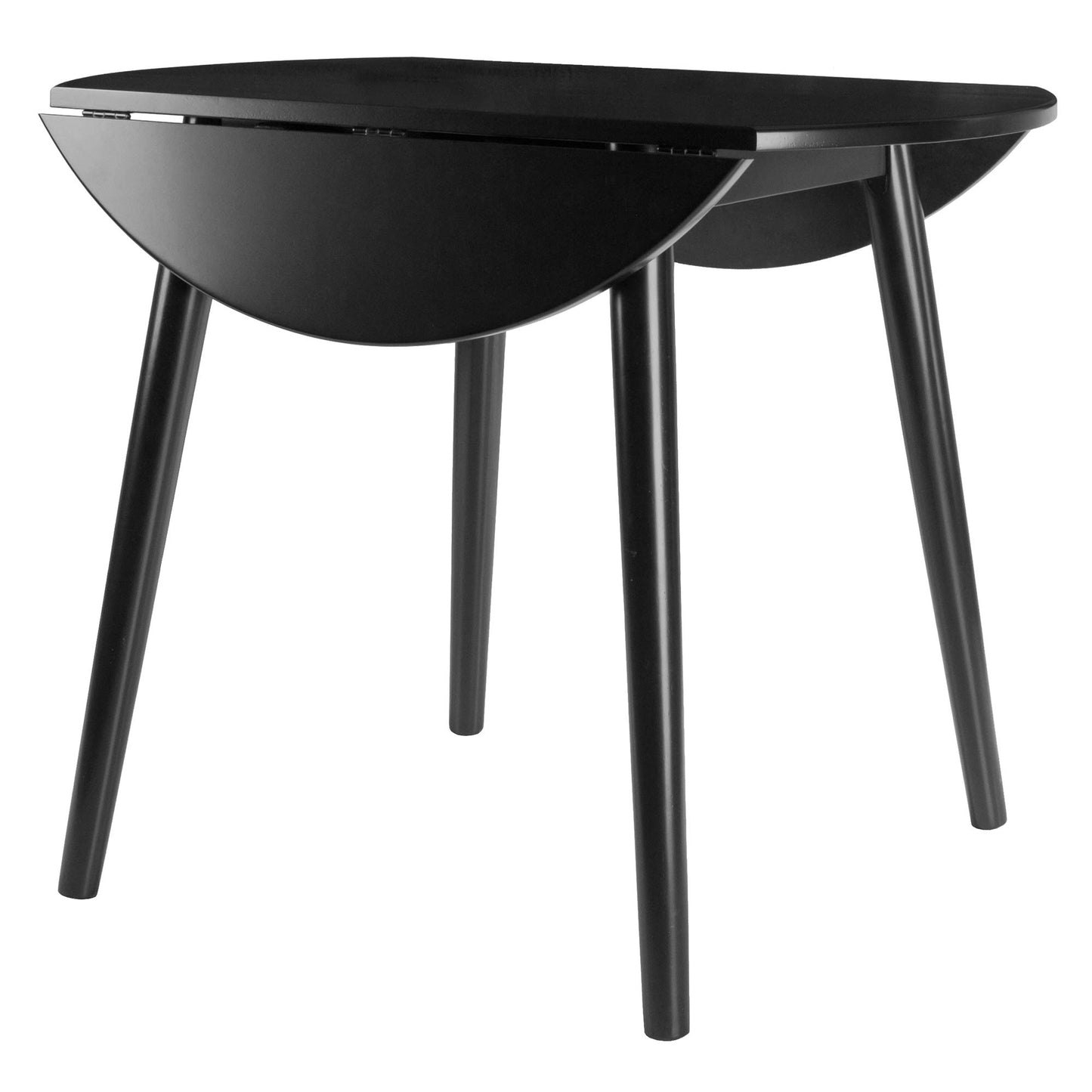 childrens table and chair sets | CasaFoyer Moreno Dining Table Set | Mid-Century Modern Design | Drop Leaf Table & 4 Windsor Chairs | Solid Wood | Black Finish | Perfect for Apartments & Small Dining Areas | casafoyer.myshopify.com