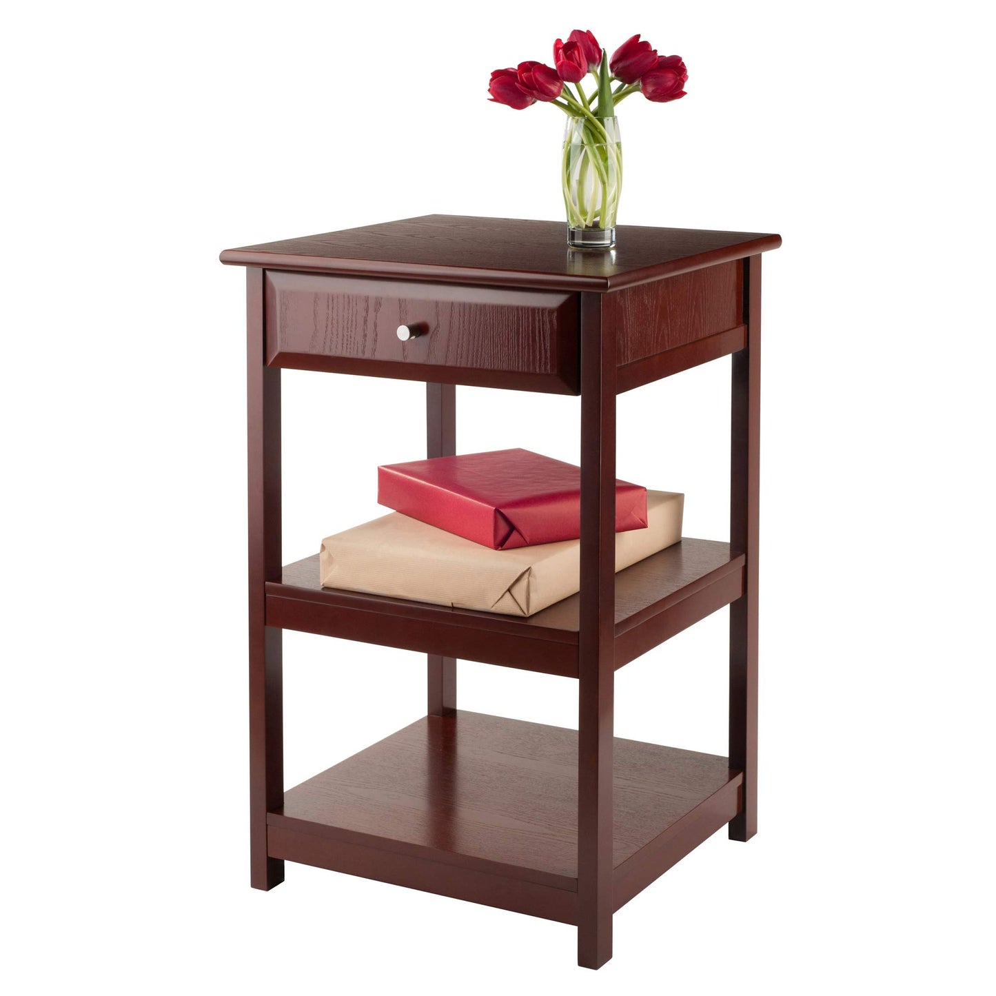 TABLE | Ergode Delta Printer Table | Ample Space for Printer & Storage | Walnut Finish | Composite Wood | Easy Assembly | 20.8W x 20.2D x 30.7H | casafoyer.myshopify.com