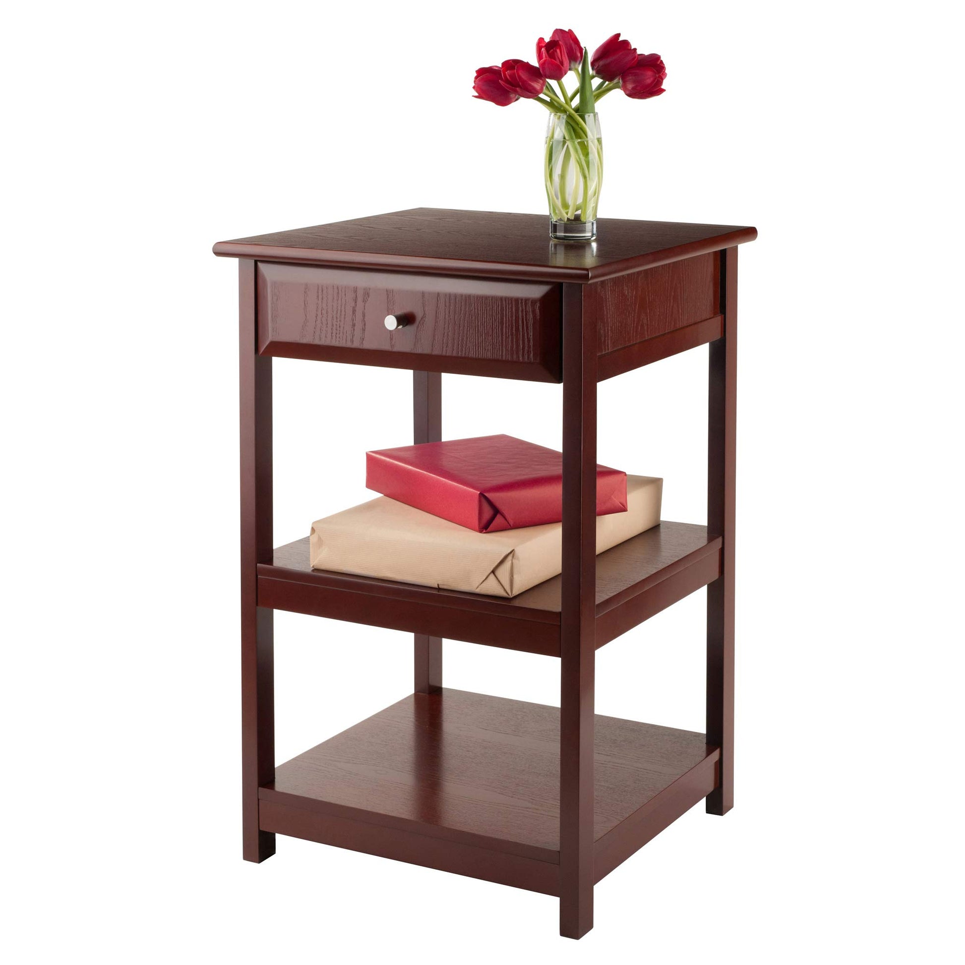 TABLE | Ergode Delta Printer Table | Ample Space for Printer & Storage | Walnut Finish | Composite Wood | Easy Assembly | 20.8W x 20.2D x 30.7H | casafoyer.myshopify.com