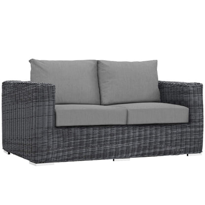sofas | CasaFoyer Summon Outdoor Patio Loveseat | Ultimate Outdoor Luxury & Comfort | Two-Tone Rattan | Sunbrella Cushions | Aluminum Frame | Perfect for Patio, Backyard, Poolside | casafoyer.myshopify.com