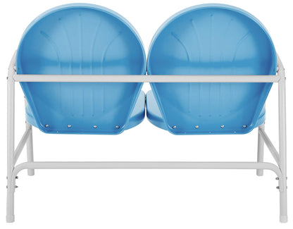 Sofa & chair Sets | Griffith Metal Outdoor Loveseat | Durable Steel | Nostalgic Design | Weather Resistant | Sky Blue Finish | casafoyer.myshopify.com