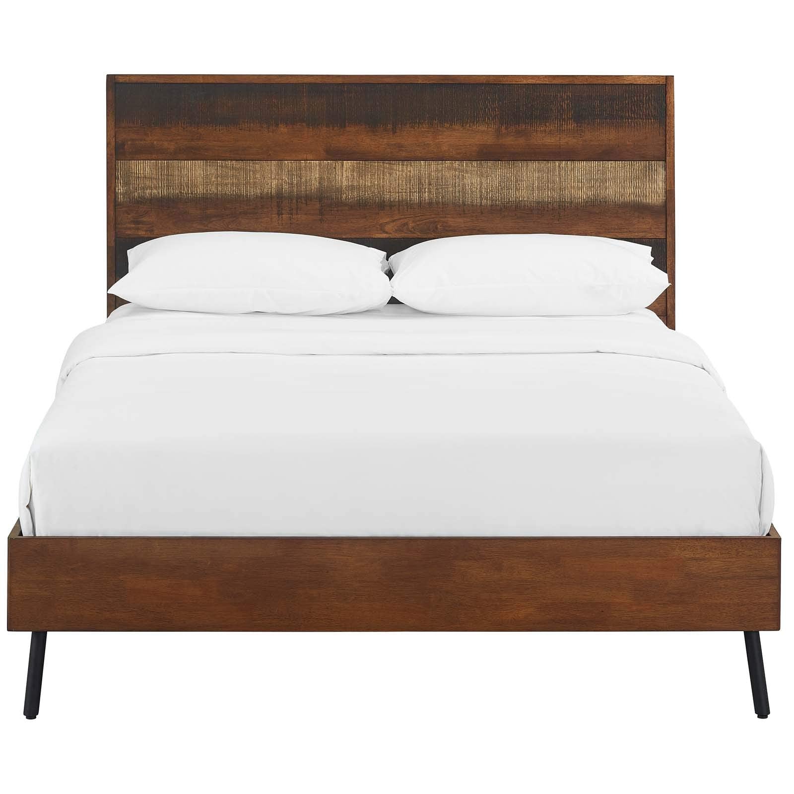 Bed | CasaFoyer Arwen Collection | Queen Bed Set - Walnut Veneer | Durable MDF Wood | No Box Spring | Ample Storage | Supports 2,205 lbs | casafoyer.myshopify.com